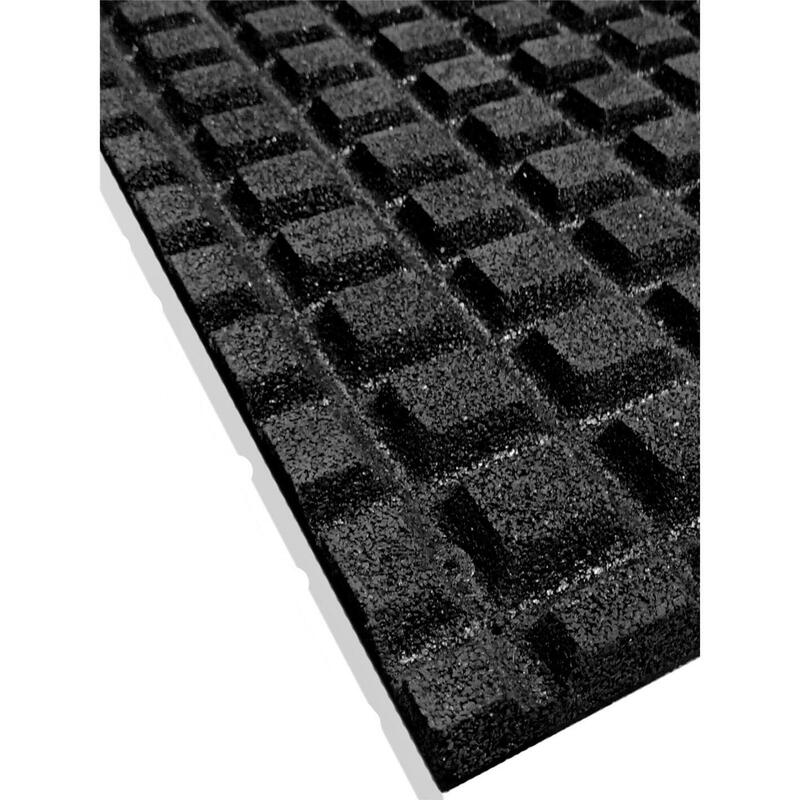 Loseta de Caucho Negra | Antivibracion- 40 mm 1x1m - JARDIN202