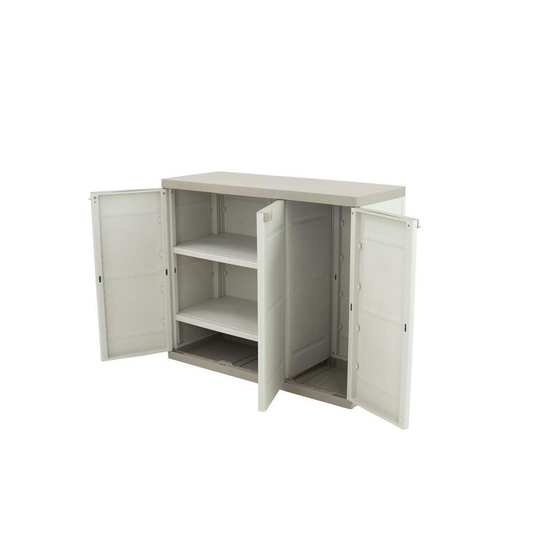 Armario Medio  de 2 estantes | 3 puertas  Beige