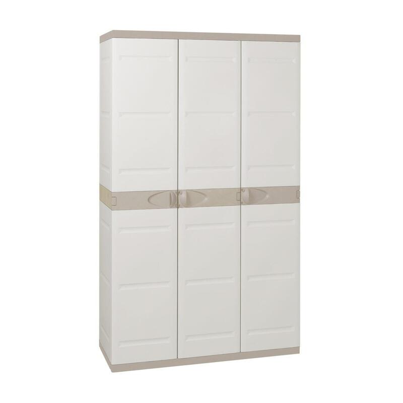 Armario de 4 estantes de Resina | 3 puer  Beige