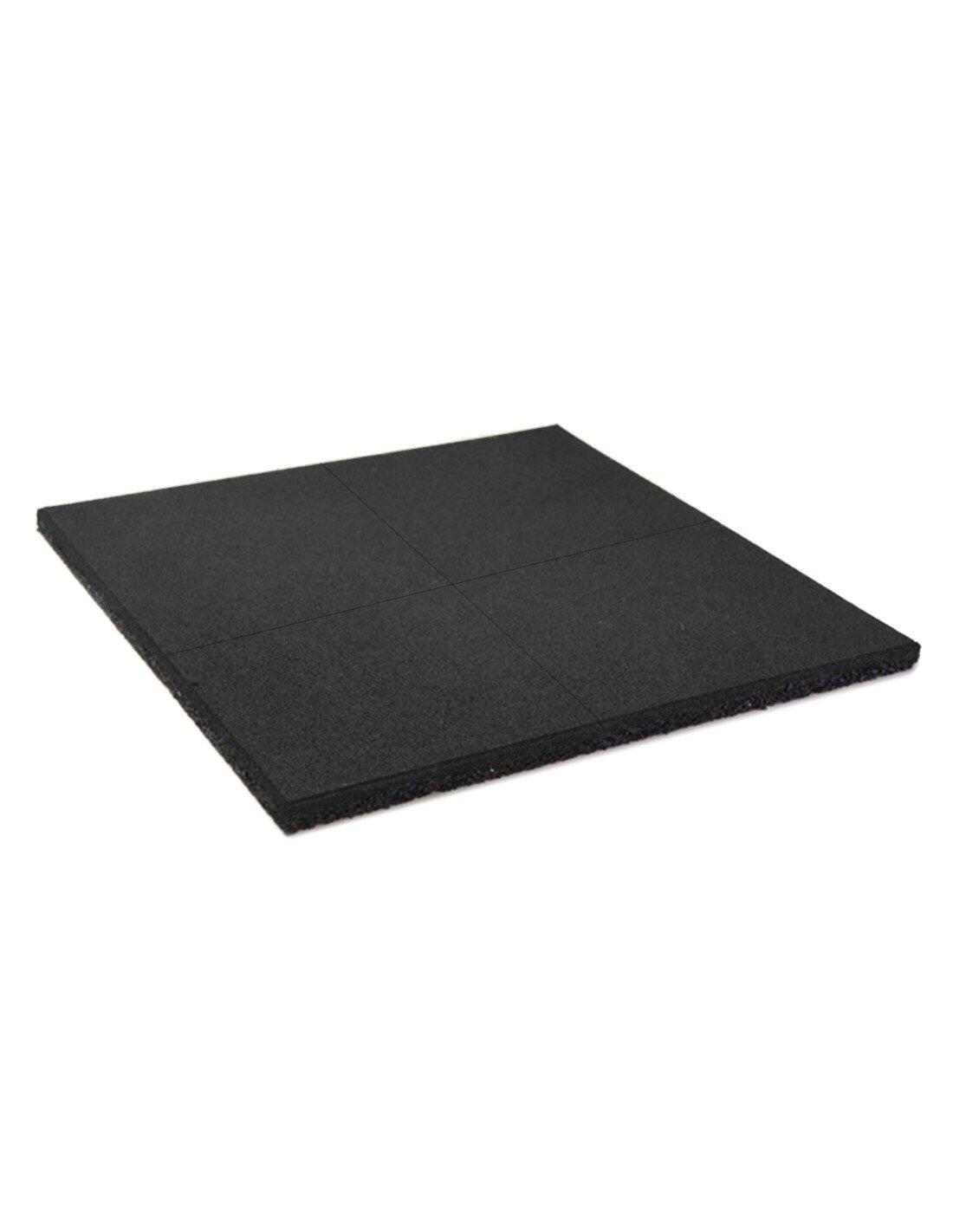 Loseta de Caucho Maciza Profesional | 1x JARDIN202 Negra 20 mm - Con cruceta 2/5