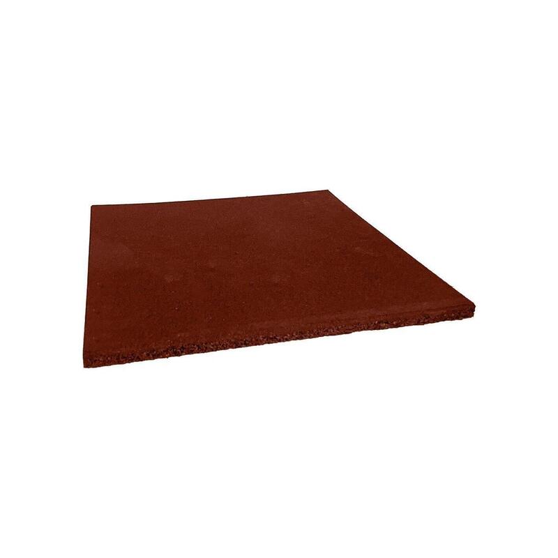 Loseta de Caucho Profesional Grano Fino 50x50cm - Roja - JARDIN202