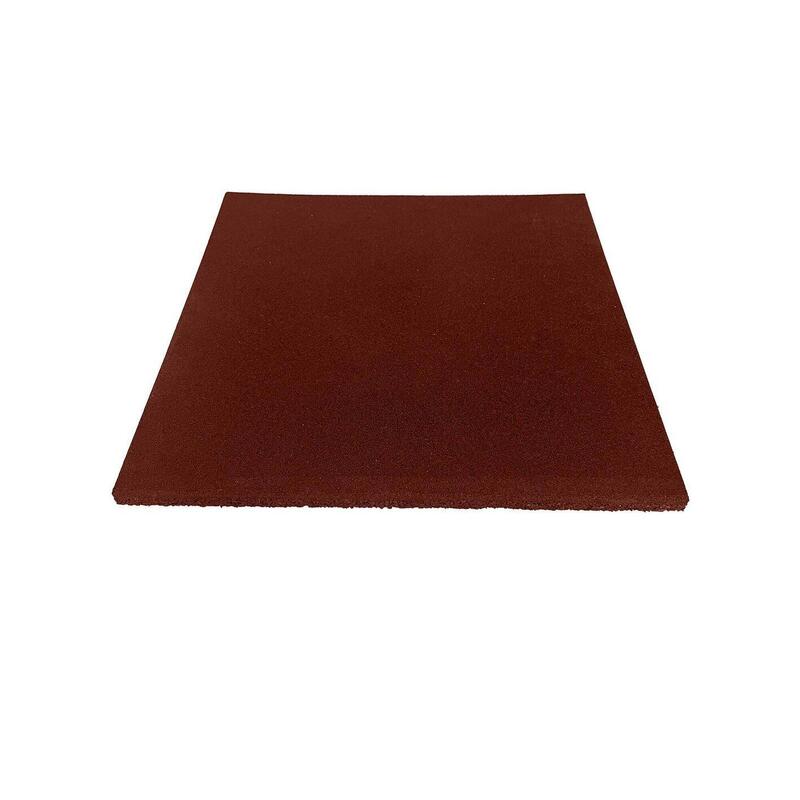 Loseta de Caucho Profesional Grano Fino 50x50cm - Roja - JARDIN202