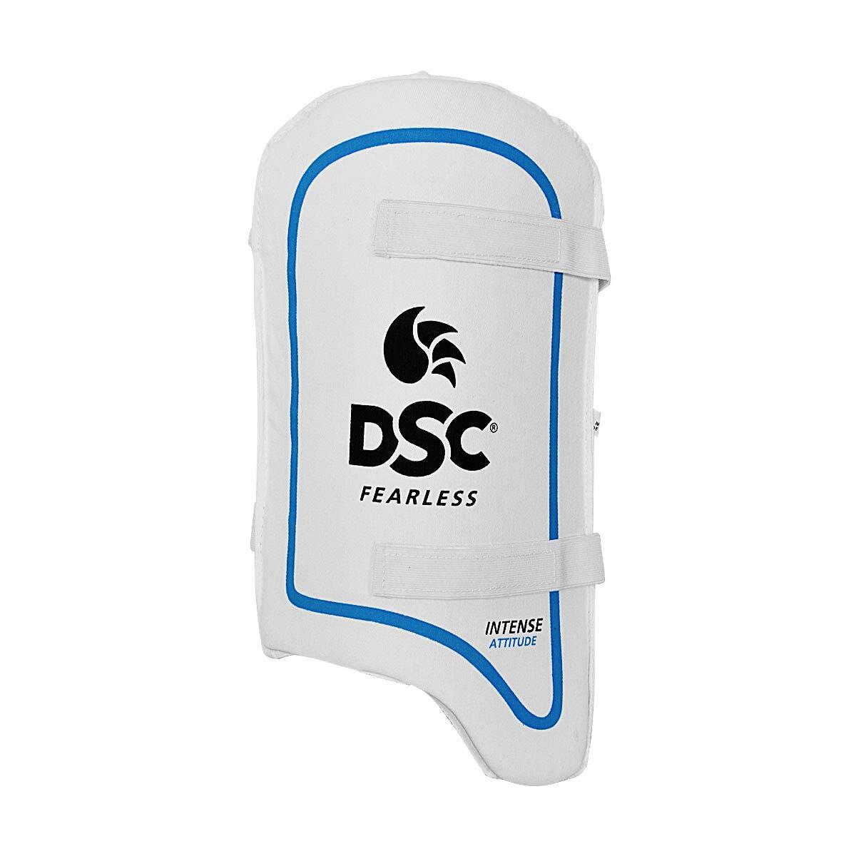 DSC DSC Intense Attitude Cricket Thigh Pad | Farbe: Weiß, Blau | Herren Rechtshänder
