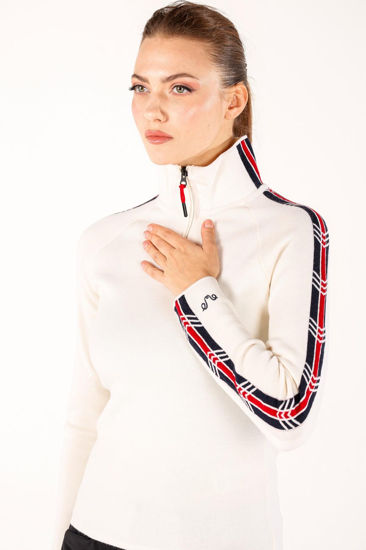 Asya - Sweter Damski ze 100% Wełny Merino XL, Biały 6/7