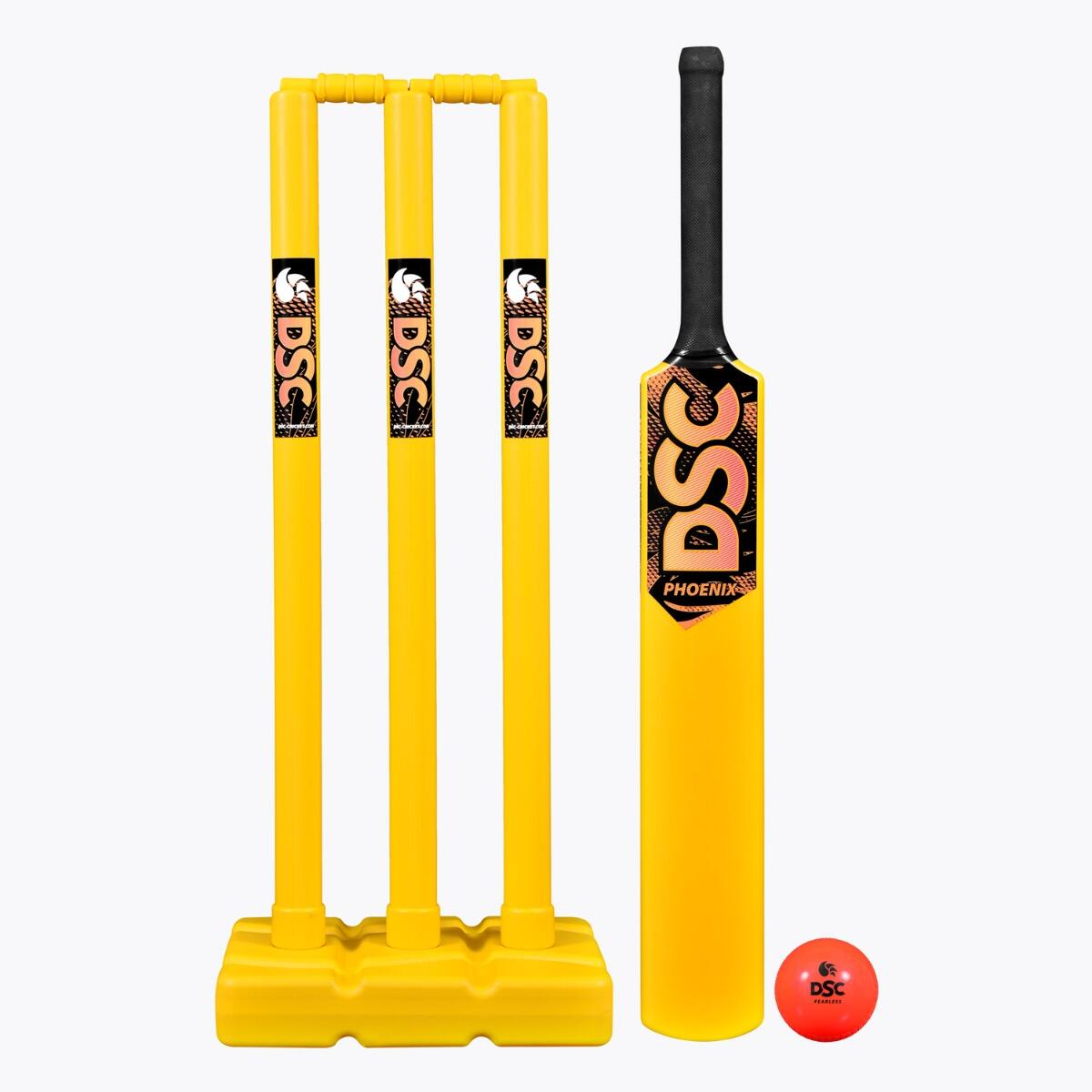 DSC DSC Phoenix Plastic Cricket Set | Lightweight | Free Cover | Ready to play