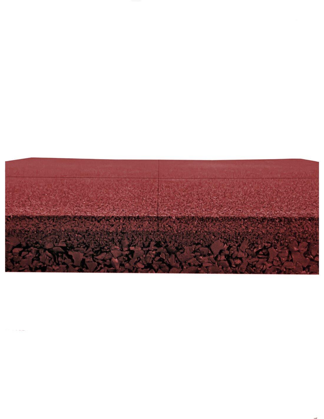 Loseta de Caucho Maciza Profesional | 1x JARDIN202 Roja 20 mm - Con cruceta 5/5