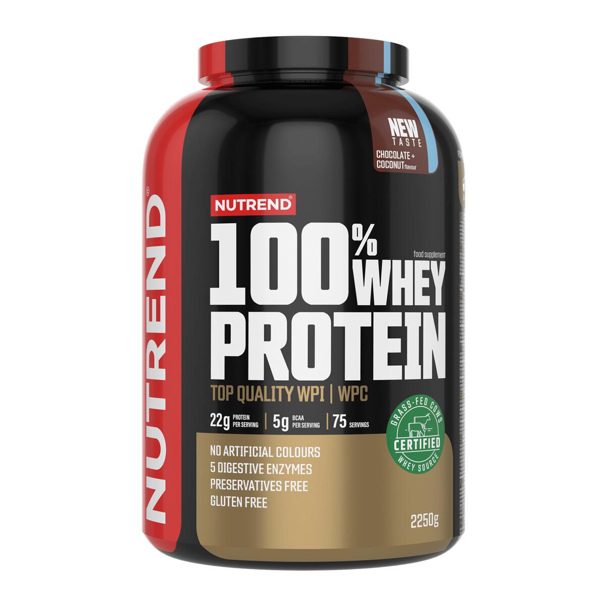 NUTREND Syrovátkový protein 100% WHEY PROTEIN, čokoláda + kokos