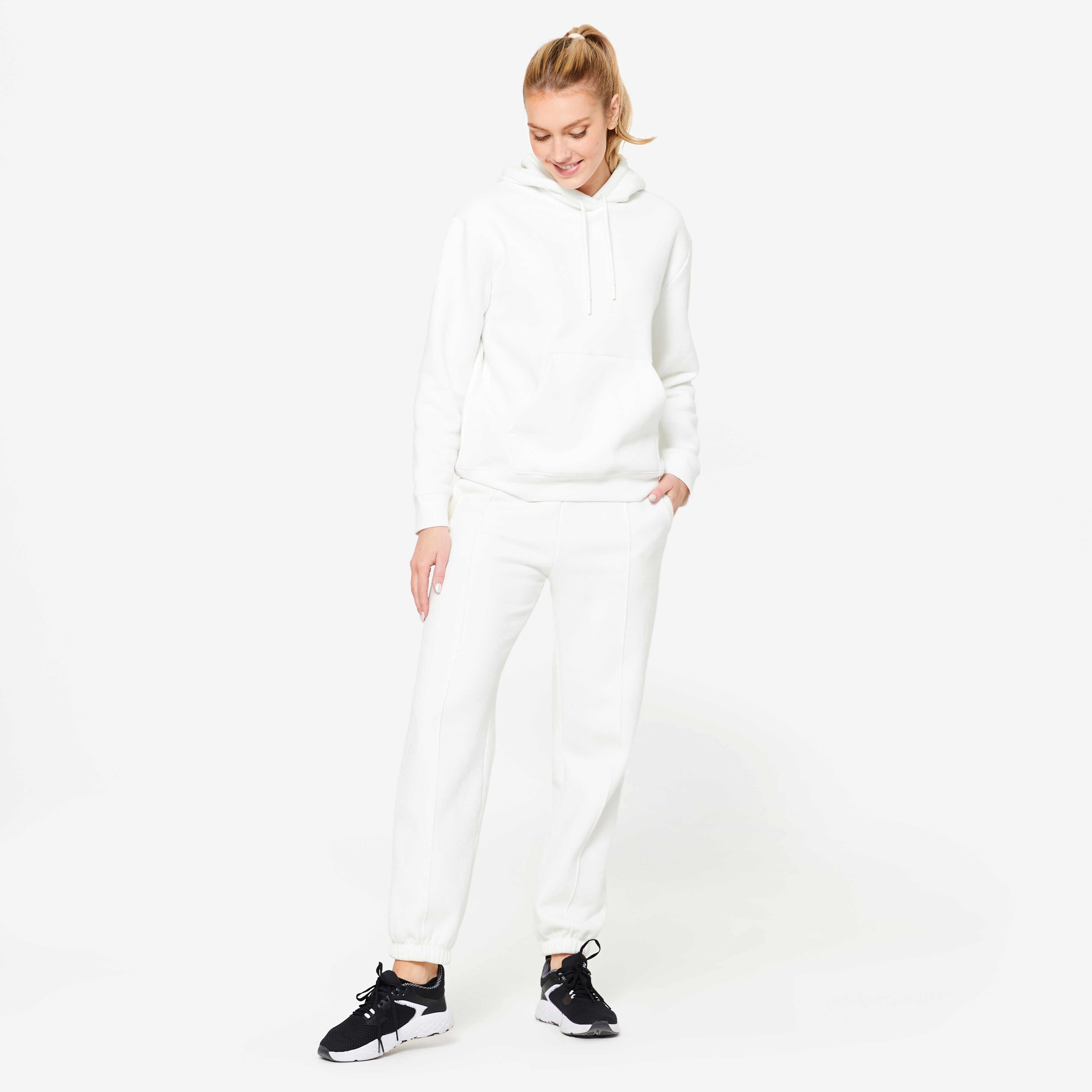 Seconde vie - Women's 500 Fitness Warm-Up Hoodie - White - GOOD