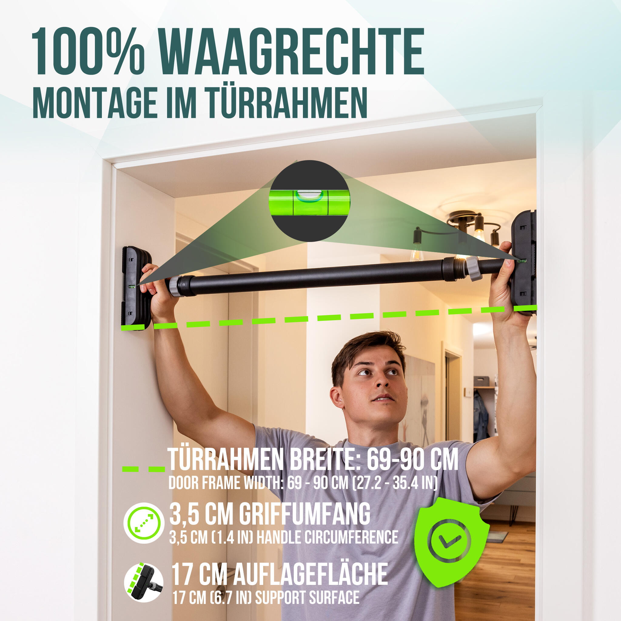 Türreck Teleskop Klimmzugstange ohne Schrauben 4/8