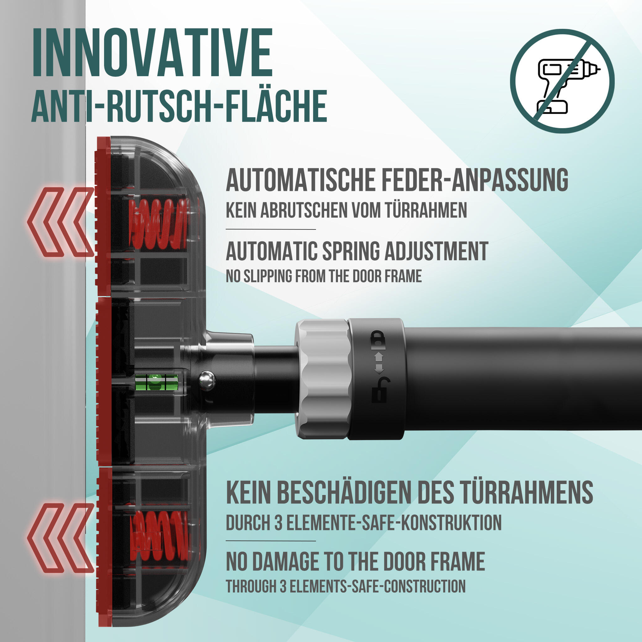 Türreck Teleskop Klimmzugstange ohne Schrauben 5/8