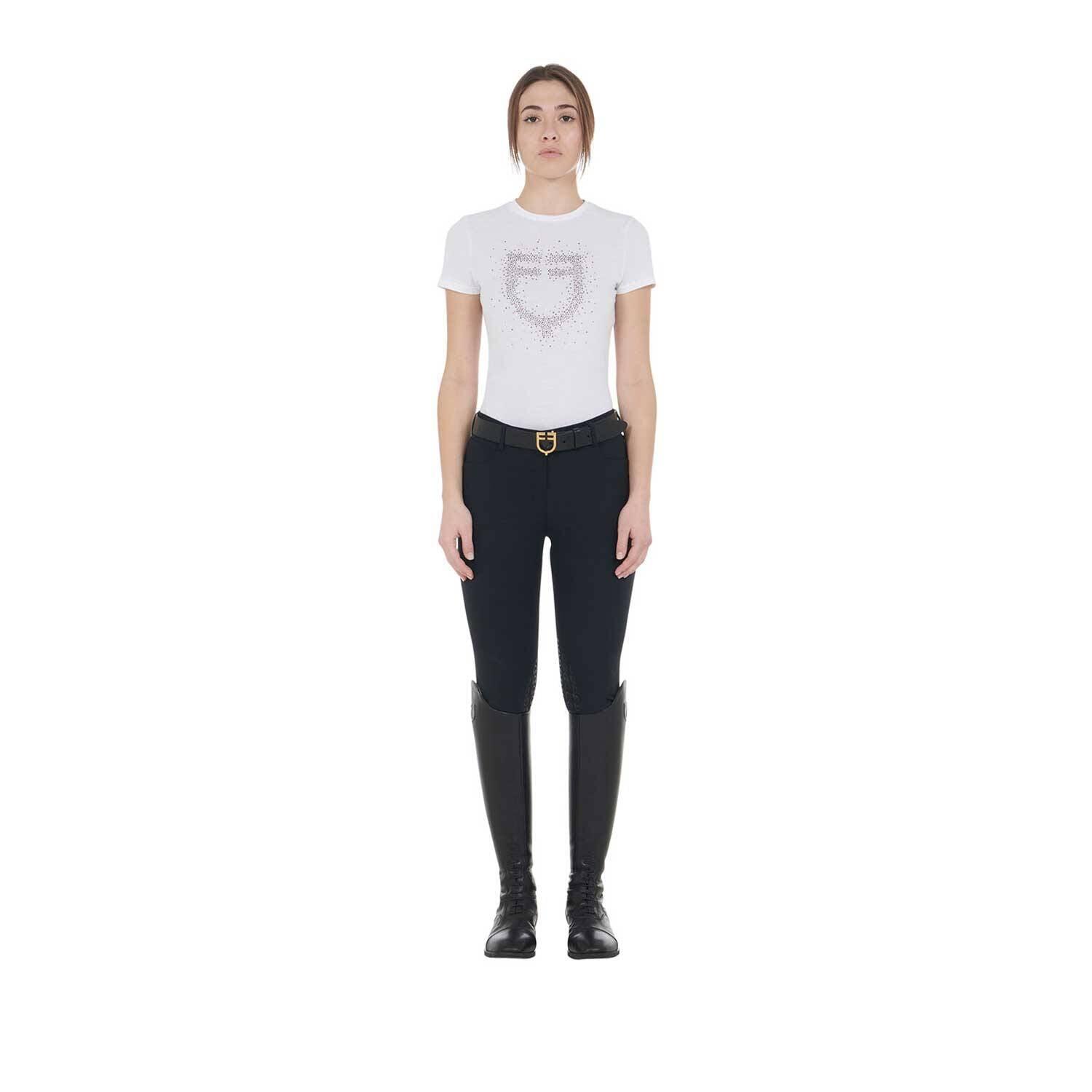 Equestro - Tee-shirt Slim Fit Strass Rosegold - Equestro - Top - Blanc - 40 M - Decathlon