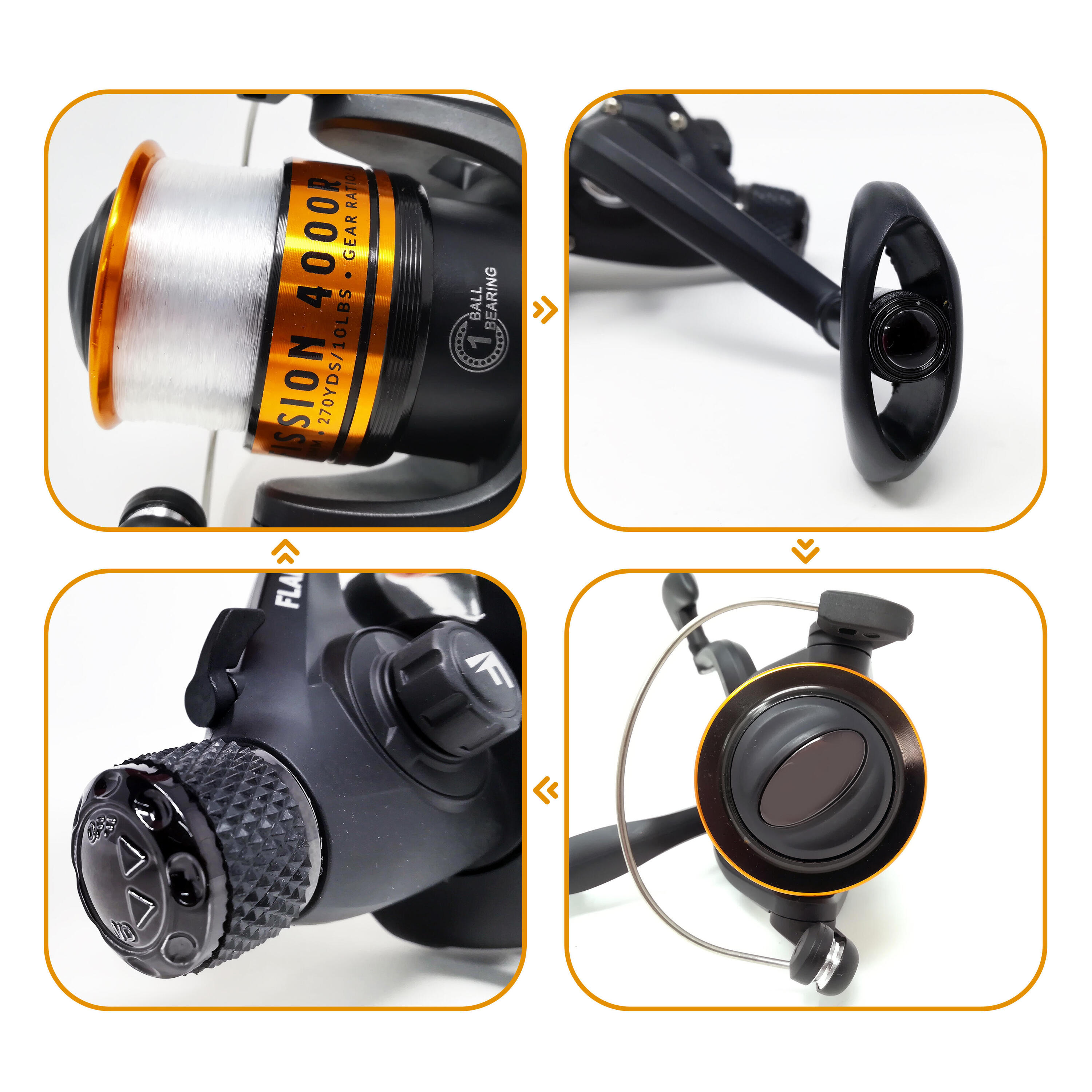 FISSION RD4000 Rear Drag Fixed Spool Reel with line-on 2/4