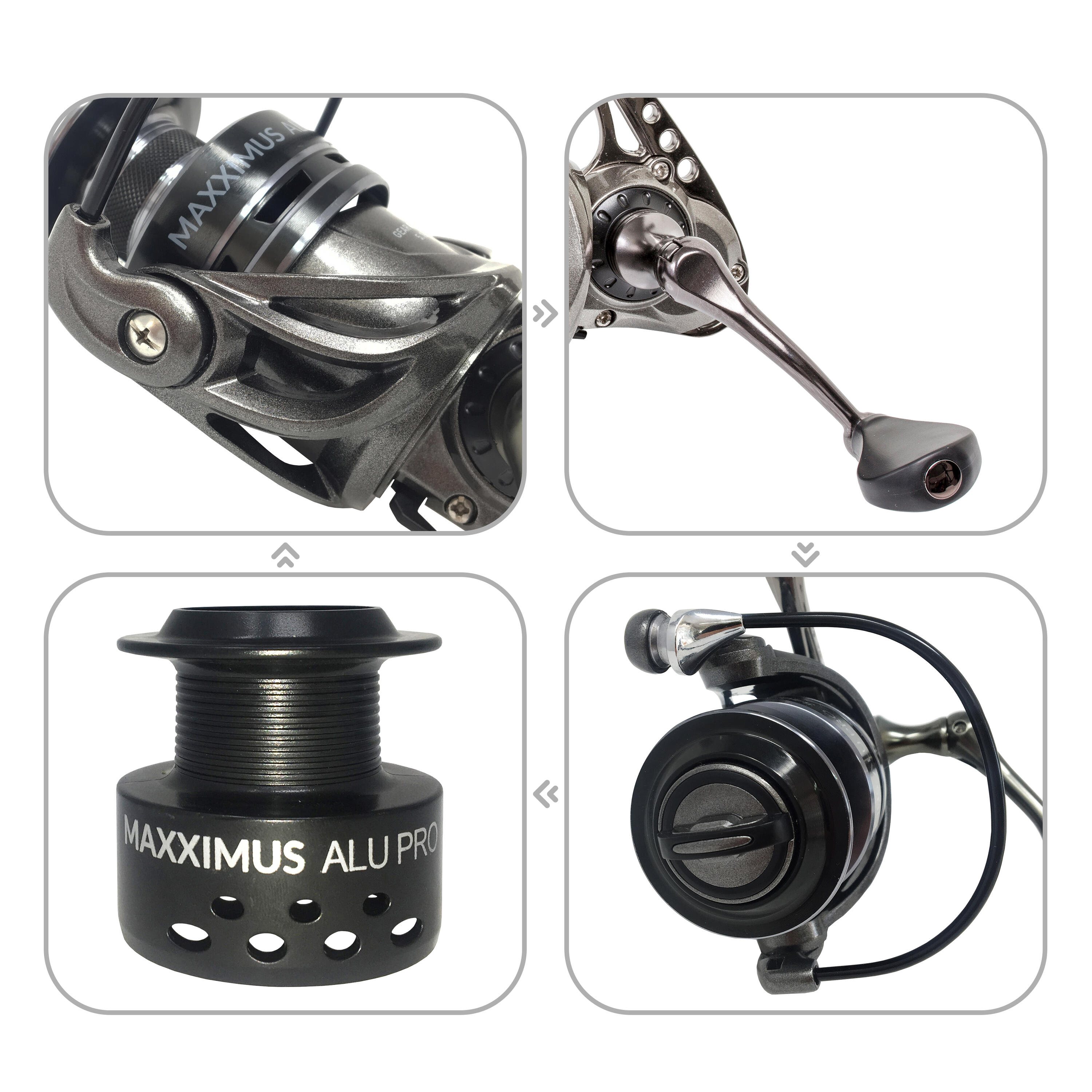 MAXXIMUS AluPro Front Drag Fixed Spool Reel 5+1 ball bearings and spare spool 2/4
