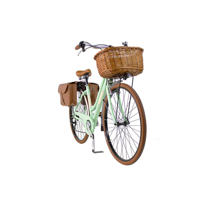 Stadsfiets Dolce Vita by Canellini dame met fietstassen en mand - Lichtgroen