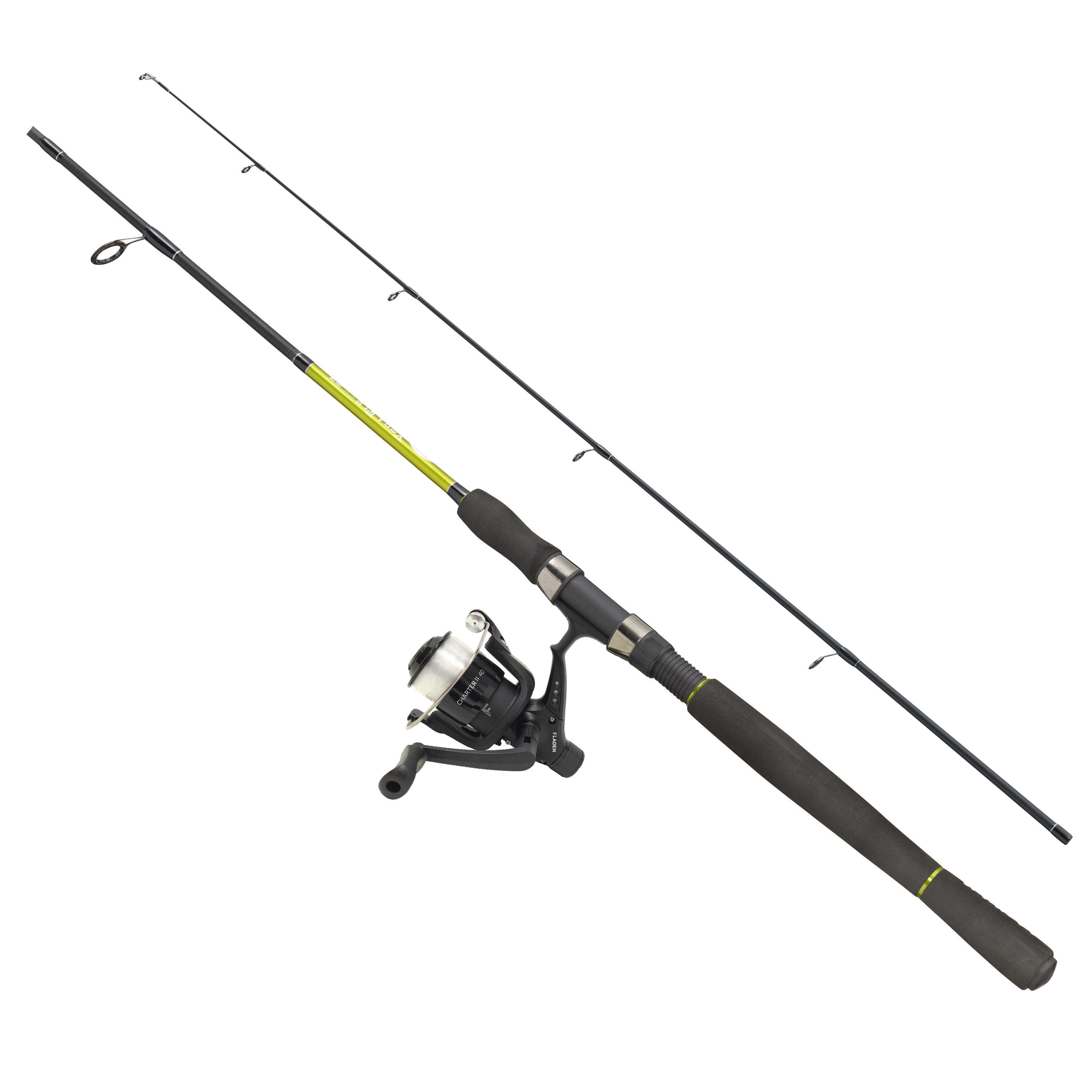 FLADEN FLADEN 2pc 2.4m Xtra Flexx + Charter 40 Green Rod & Reel Combo 10-40g