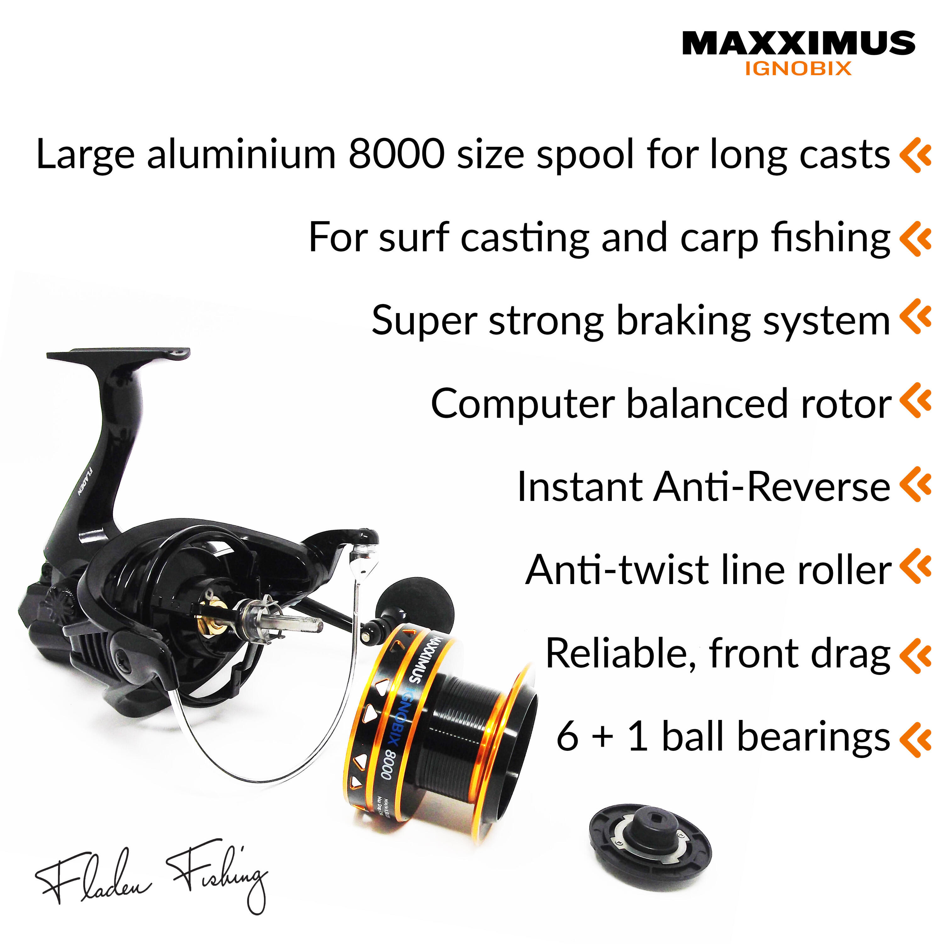 MAXXIMUS Ignobix  8000 Front Drag Surf / Big Pit / Boat Fixed Spool Reel 4/4