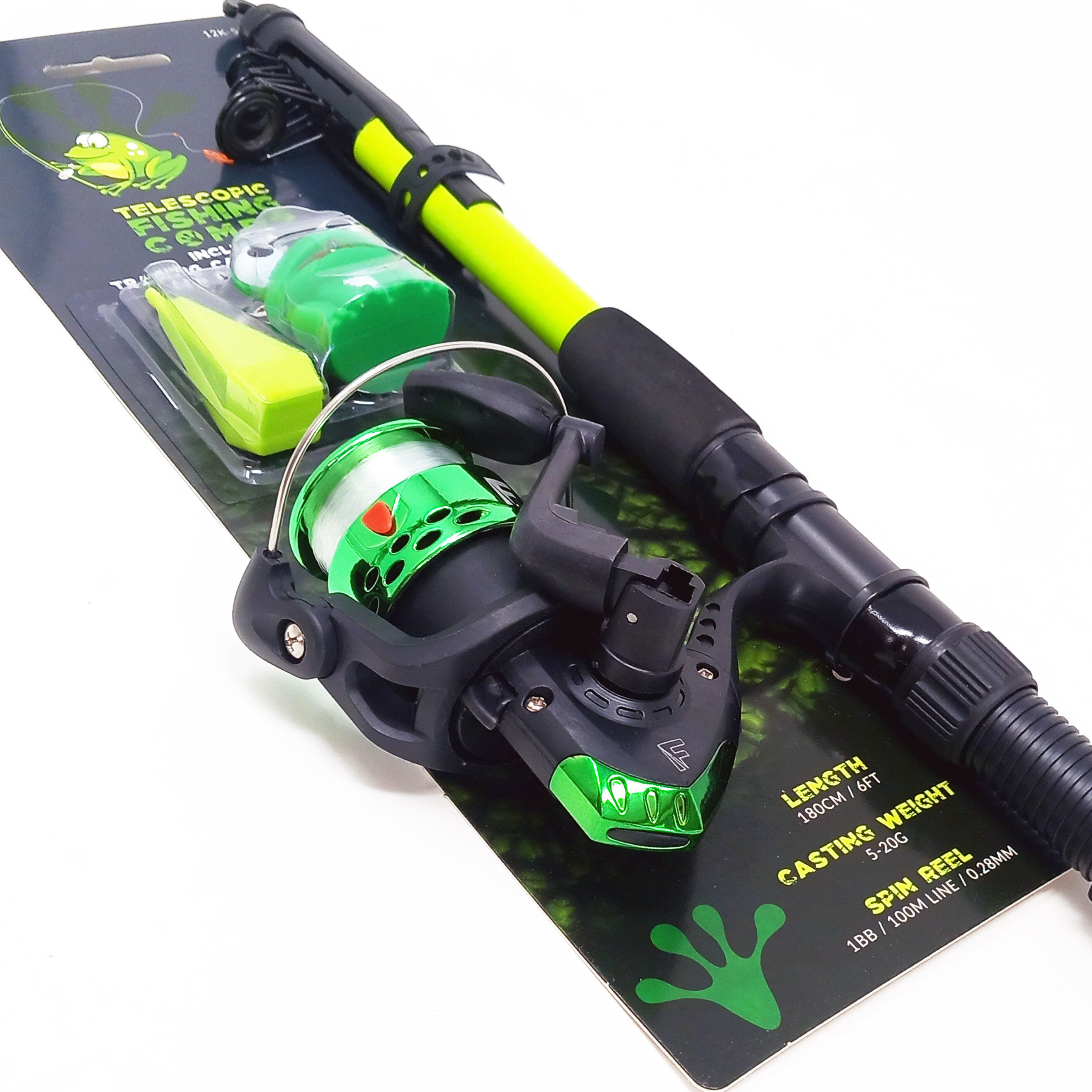 1.8m Junior Telescopic Rod & Reel Combo with training weight & keyring 5/5