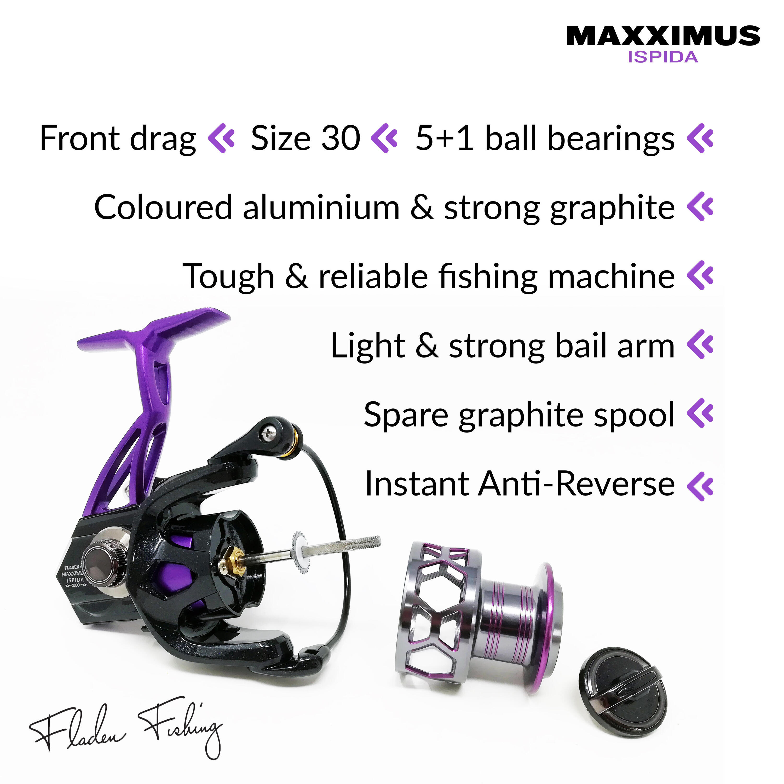MAXXIMUS Ispida Fixed Spool Front Drag Reel with Spare Spool 4/4
