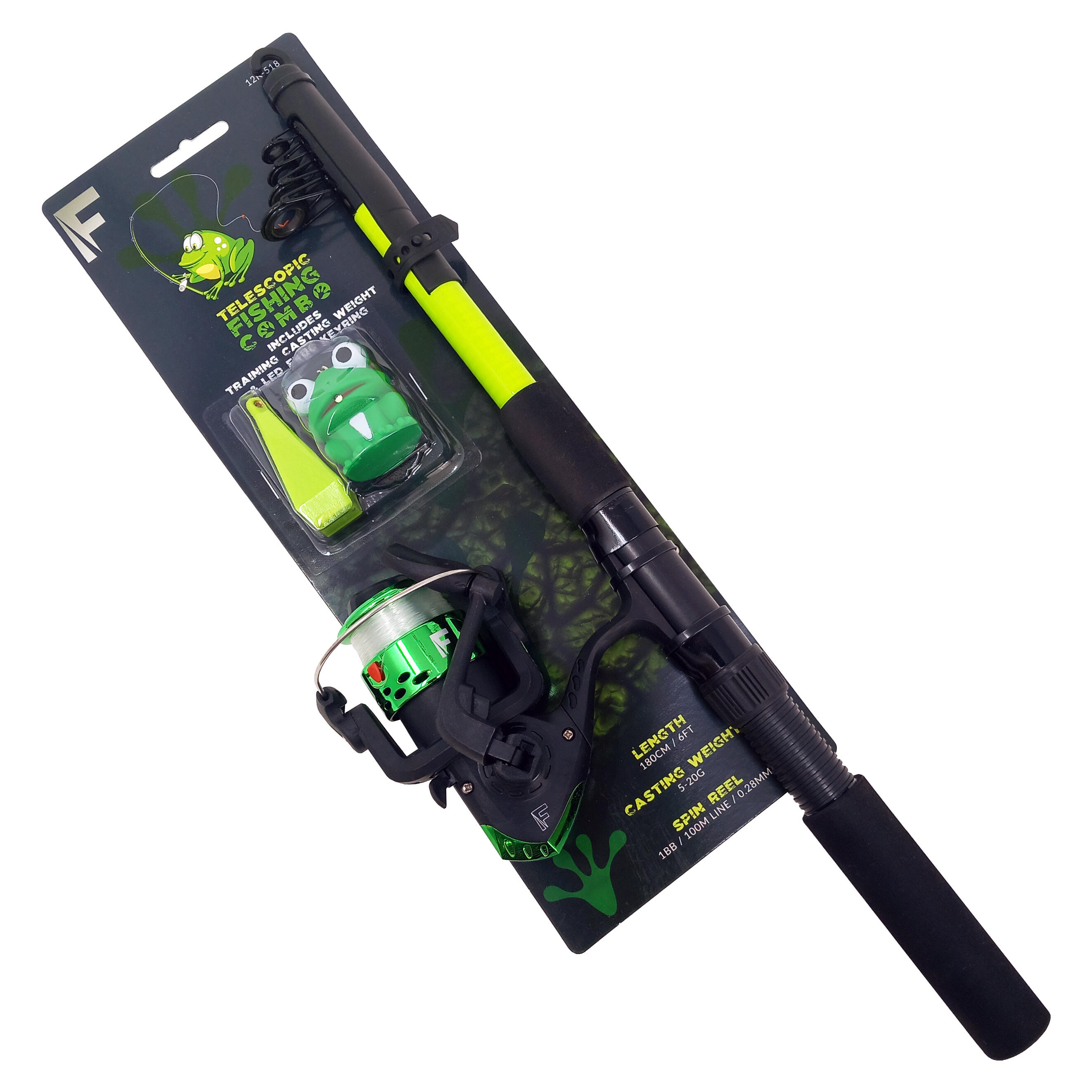 1.8m Junior Telescopic Rod & Reel Combo with training weight & keyring 4/5