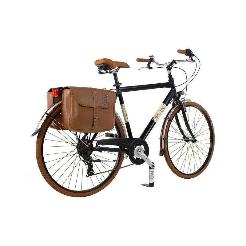 Stadsfiets Dolce Vita by Canellini man met fietstassen - Zwart