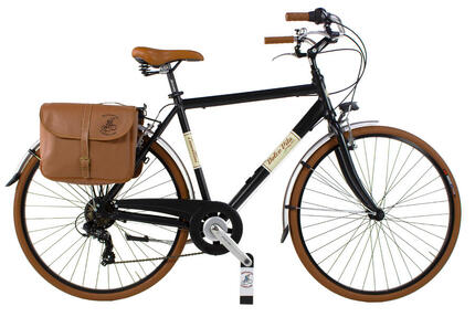 Vélo de ville Dolce Vita by Canellini pour homme avec sacoches - Noir