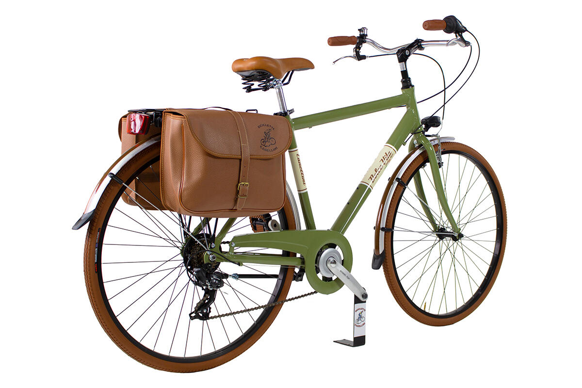 Stadsfiets Dolce Vita by Canellini man met fietstassen - Olijfgroen 3/3