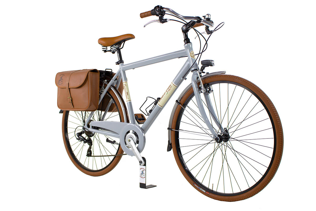 Stadsfiets Dolce Vita by Canellini man met fietstassen - Grijs 2/3