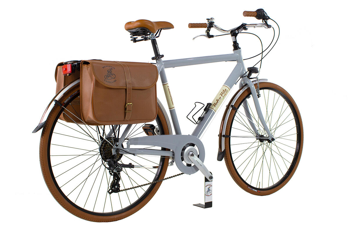 Stadsfiets Dolce Vita by Canellini man met fietstassen - Grijs 3/3