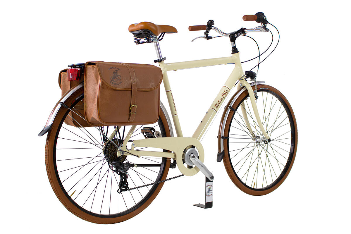 Bicicleta de paseo Dolce Vita by Canellini para hombre con bolsas - Crema 3/3