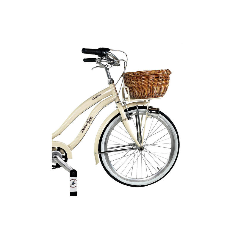 Vélo de ville Dolce Vita by Canellini Cruiser Femme avec panier - Beige