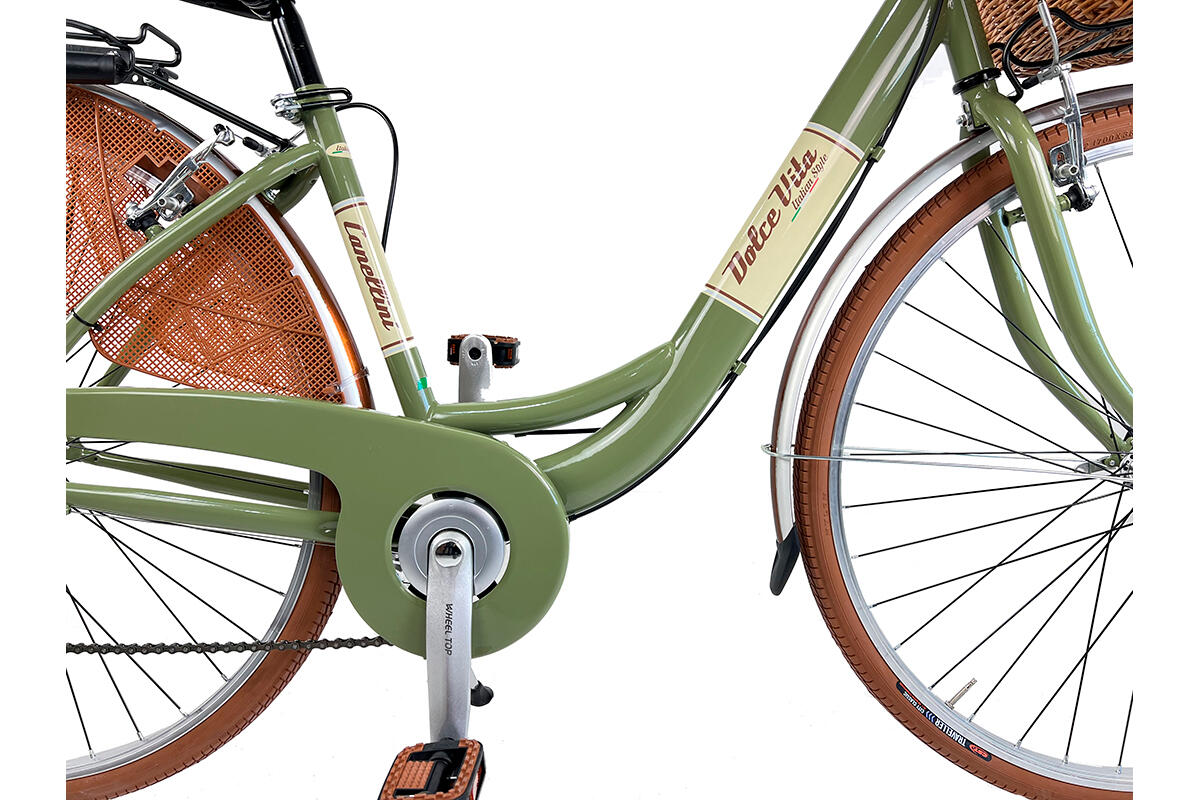 Stadtfahrrad Dolce Vita by Canellini VENERE 28" mit Korb - Olivgrün 2/4