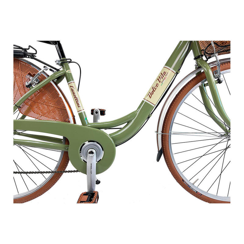 Bicicleta de paseo Dolce Vita by Canellini Venere 28"con cesta - Verde Oliva