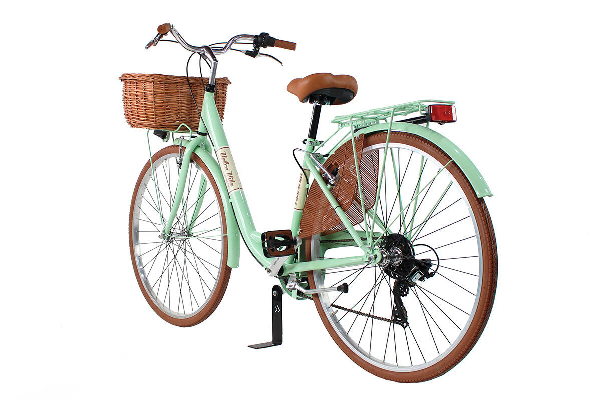 Bicicleta de cidade Dolce Vita by Canellini VENERE 28" com cesto - Verde Claro 3/3