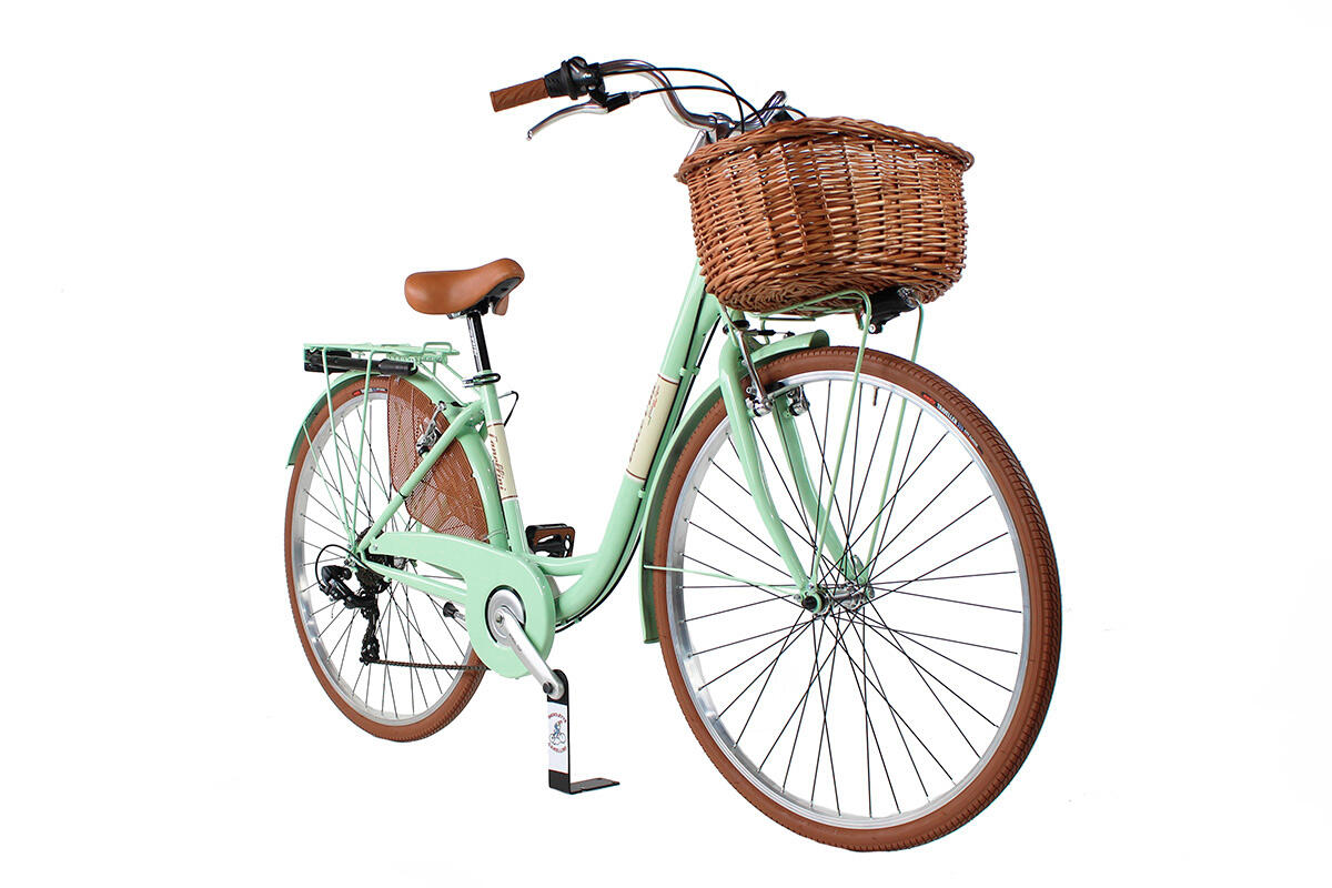 Bicicleta de cidade Dolce Vita by Canellini VENERE 28" com cesto - Verde Claro 2/3