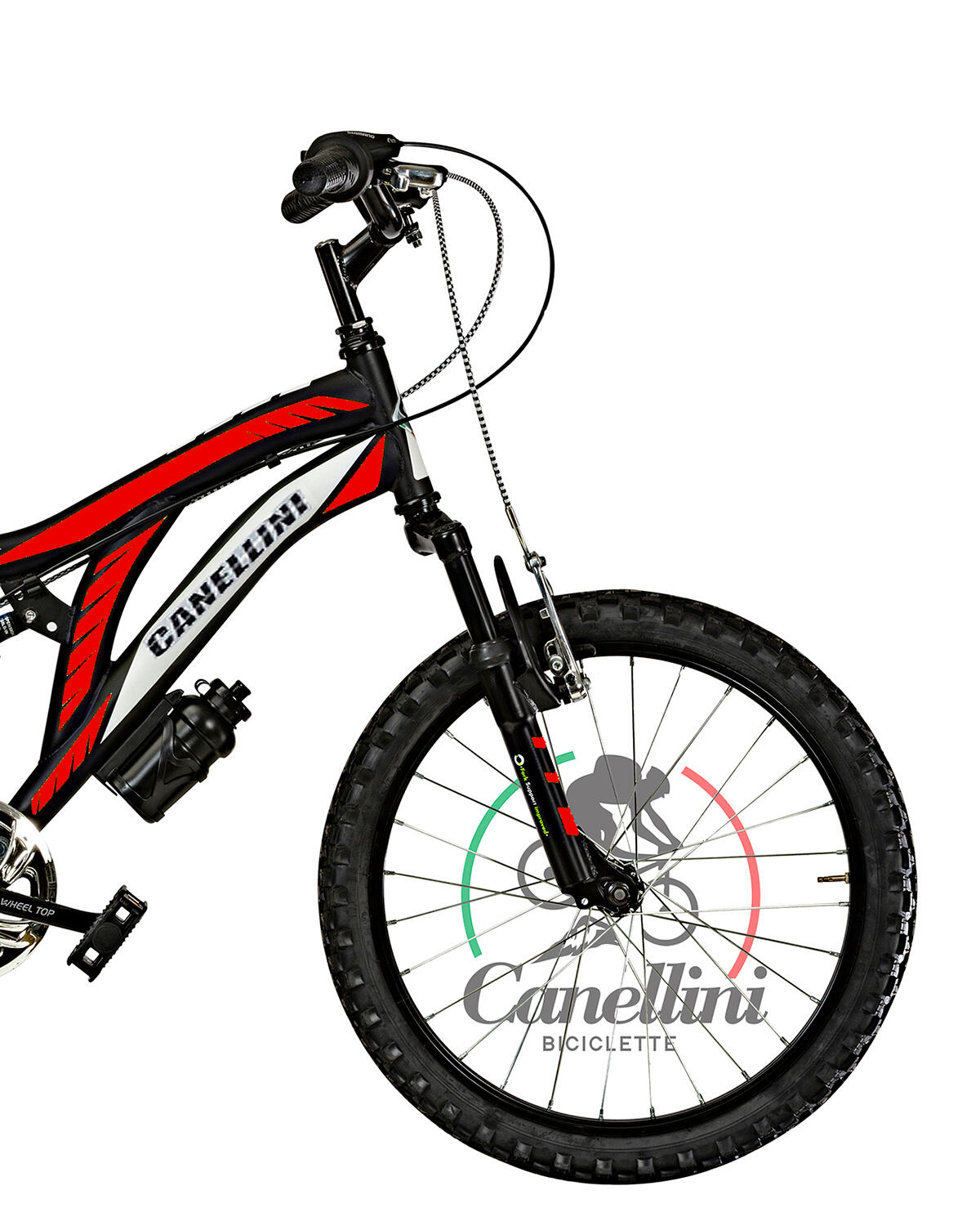 Bicicleta de criança BTT Canellini COLORADO 20" Suspensão Total - Preto/Vermelho 2/3