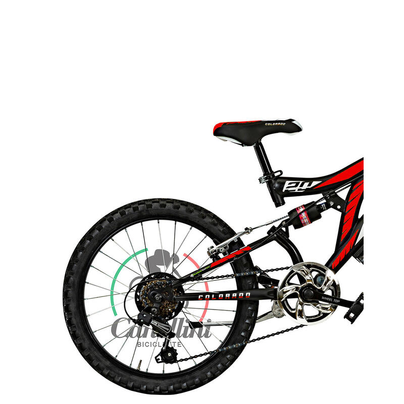 Vélo Enfant VTT Canellini Full Suspension Colorado 20" 6V - Noir/Rouge