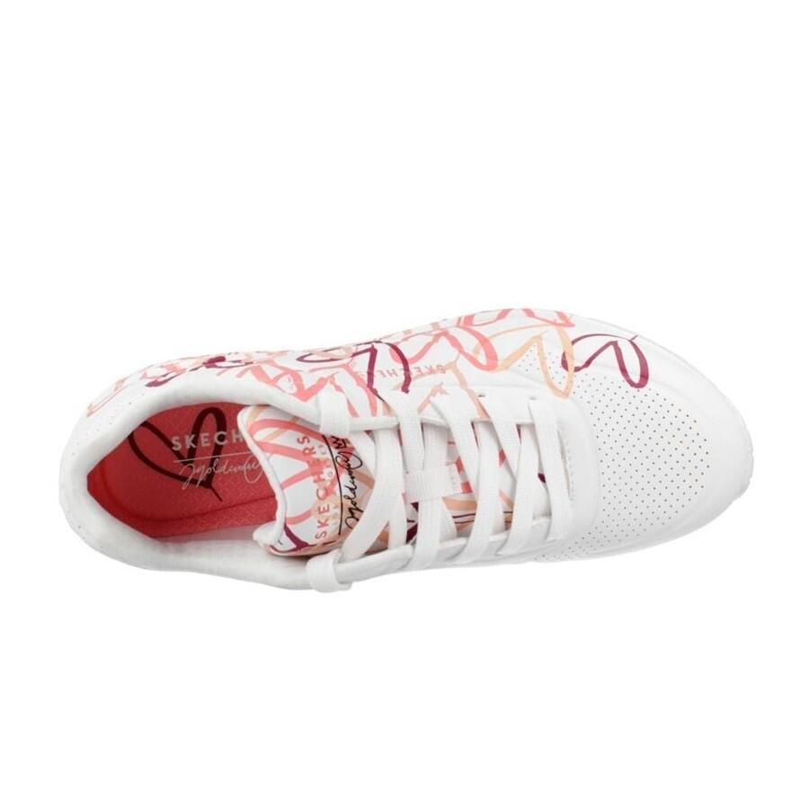 Baskets FEMME Skechers Uno Spread Love BLANC Estampada 5/5