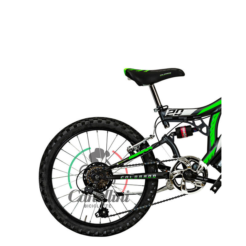 Bicicleta de niño Canellini Suspensión Total Colorado 20" 6V - Titanio/Verde