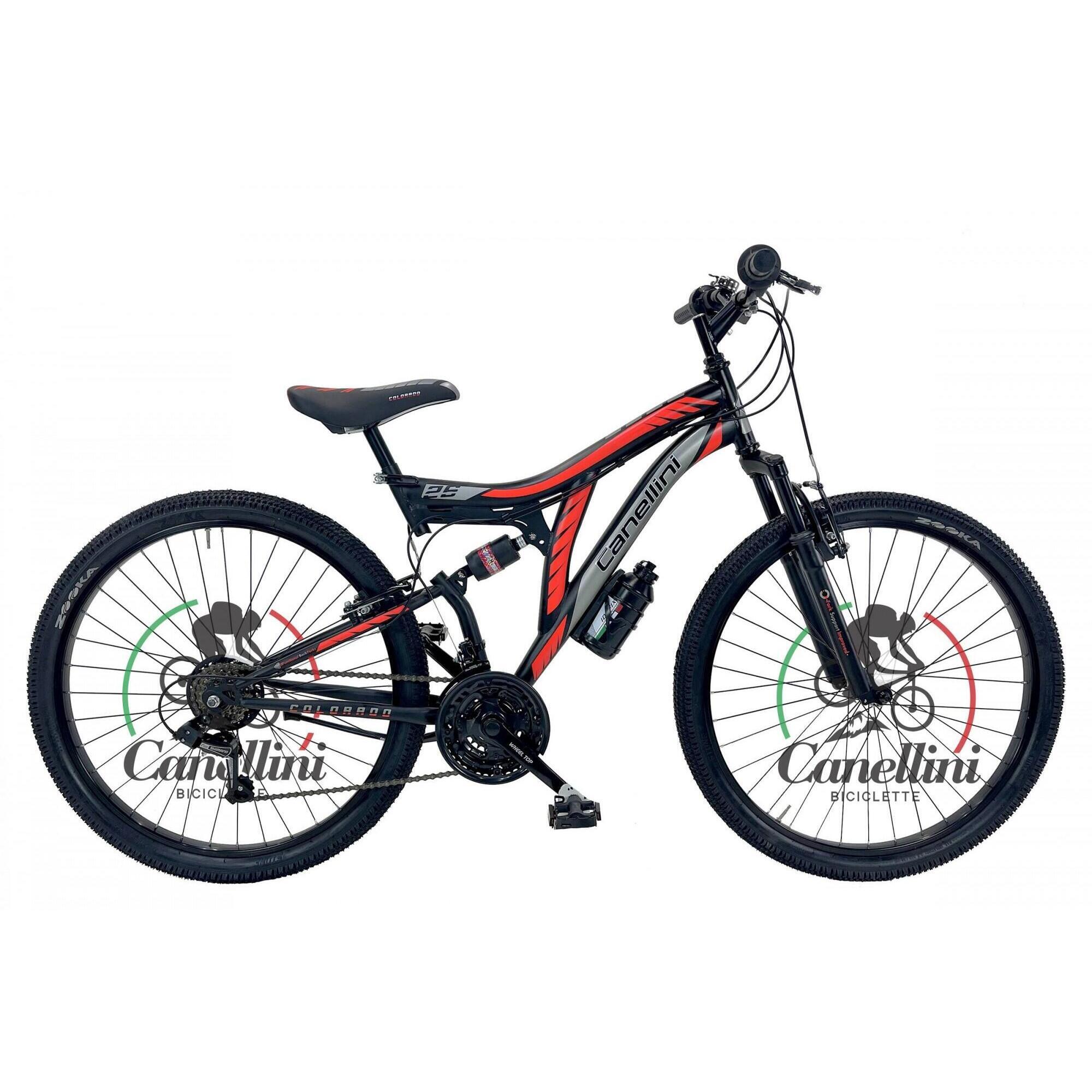 Rower Dziecięcy MTB Canellini COLORADO 26"  z pełnym zawieszeniem - Czarny/Czw.