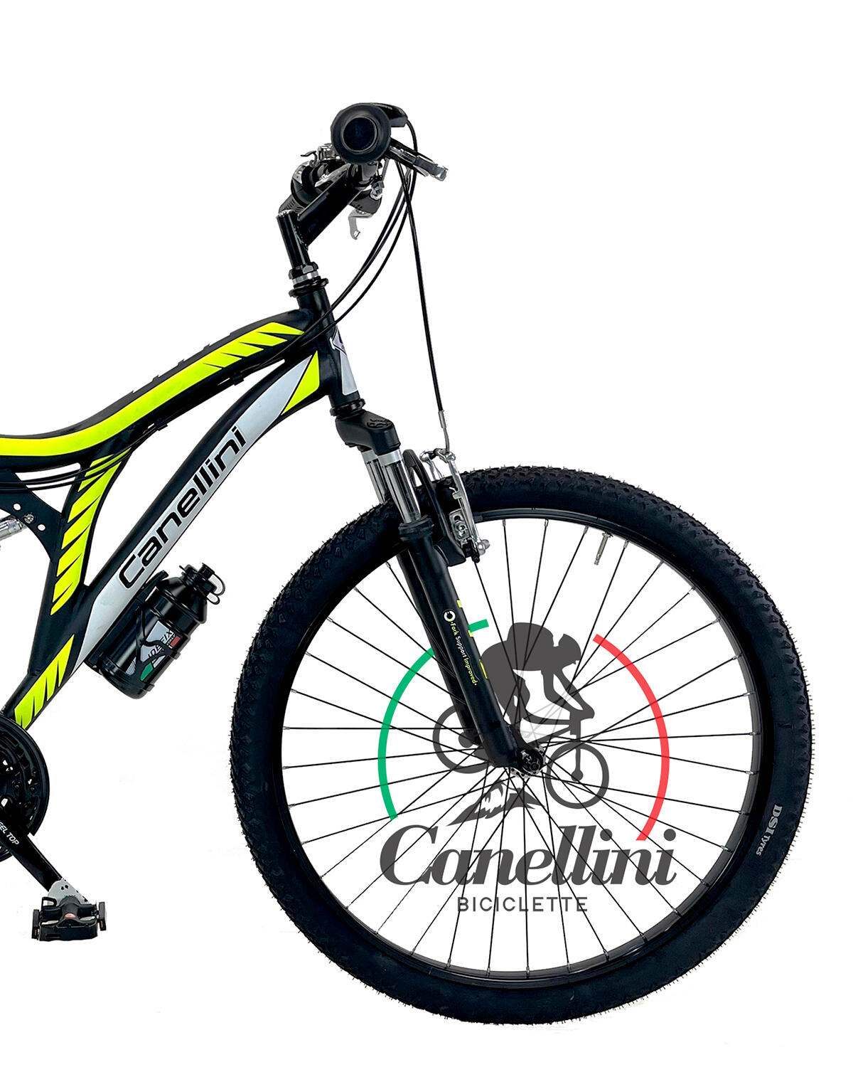 Kinderfahrrad MTB Canellini COLORADO 26" Full Suspension - Schwarz/Gelb 2/3