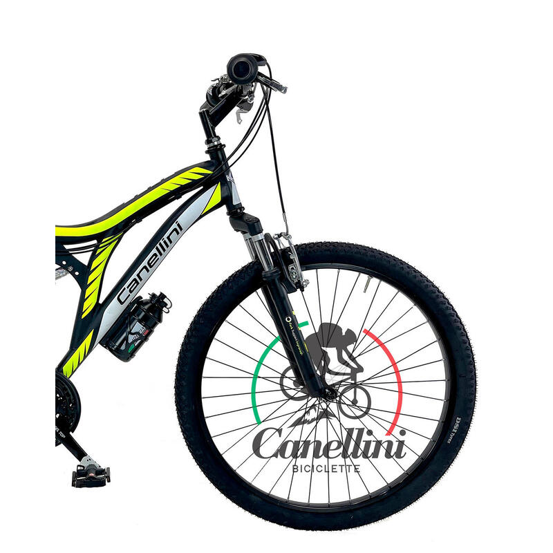 Vélo Enfant VTT Canellini COLORADO 26" Full Suspension - Noir/Jaune