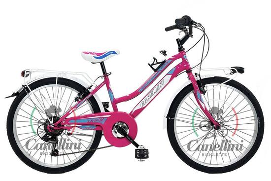 VTT Canellini LINCY 24" fuchsia/bleu clair, 6 vitesses, cadre acier