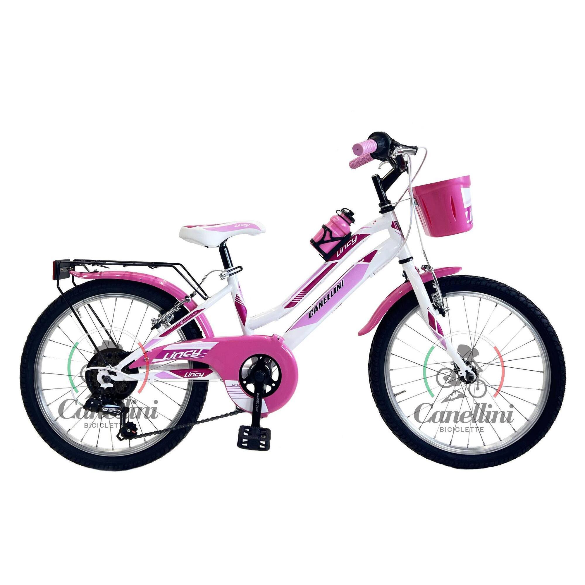 Rower Dziecięcy MTB Canellini LINCY 20"  - Biały/Różowy