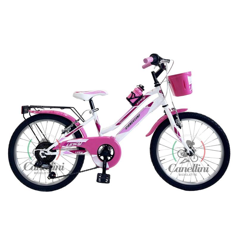 Bicicletă pentru fete Canellini LINCY 20" - Alb/Roz