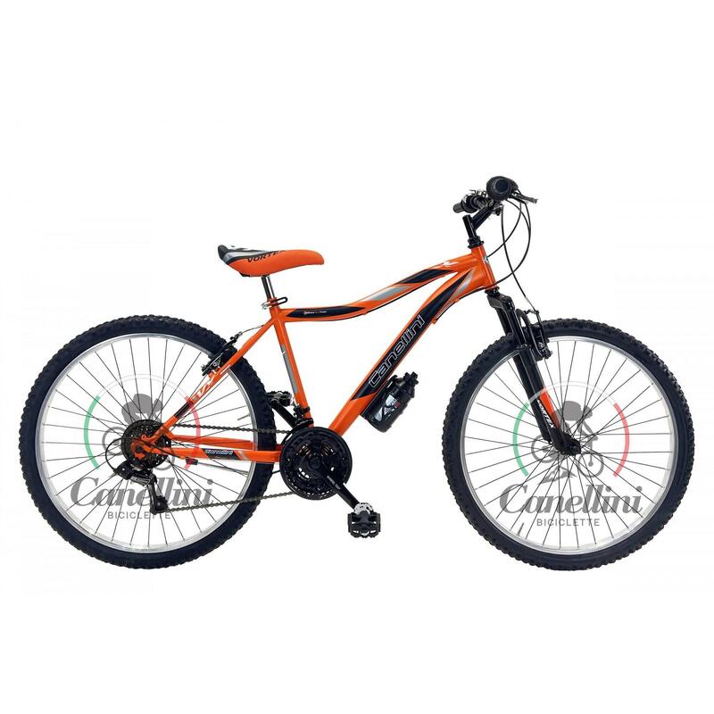 Bicicletta da bambino MTB Canellini VORTEX  26" 18V - Arancione/Nero