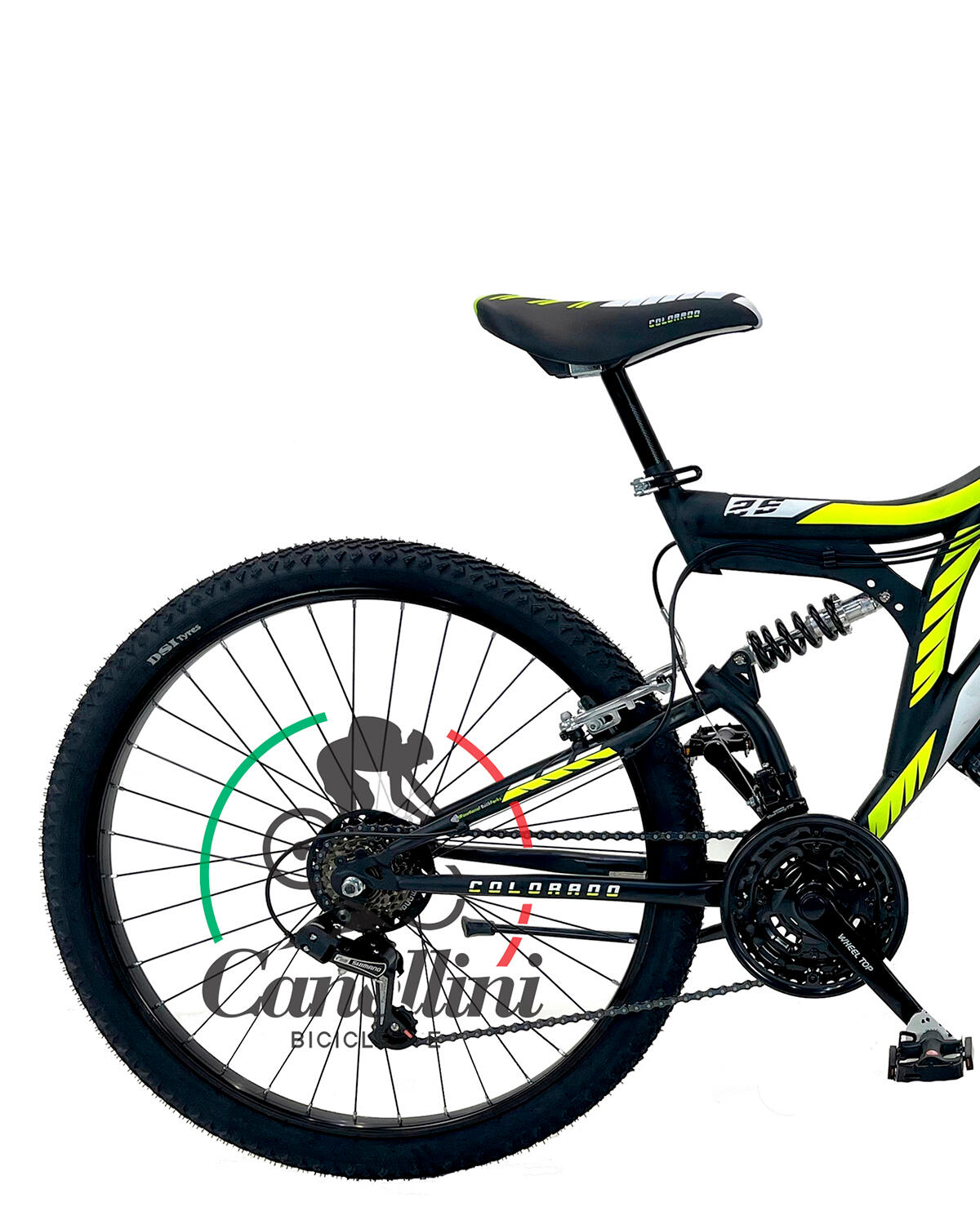 Kinderfahrrad MTB Canellini COLORADO 26" Full Suspension - Schwarz/Gelb 3/3