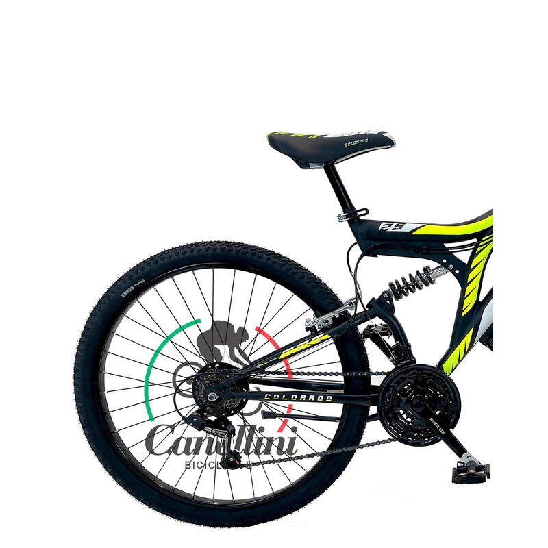 Vélo Enfant VTT Canellini Colorado 26" Full Suspension - Noir/Jaune