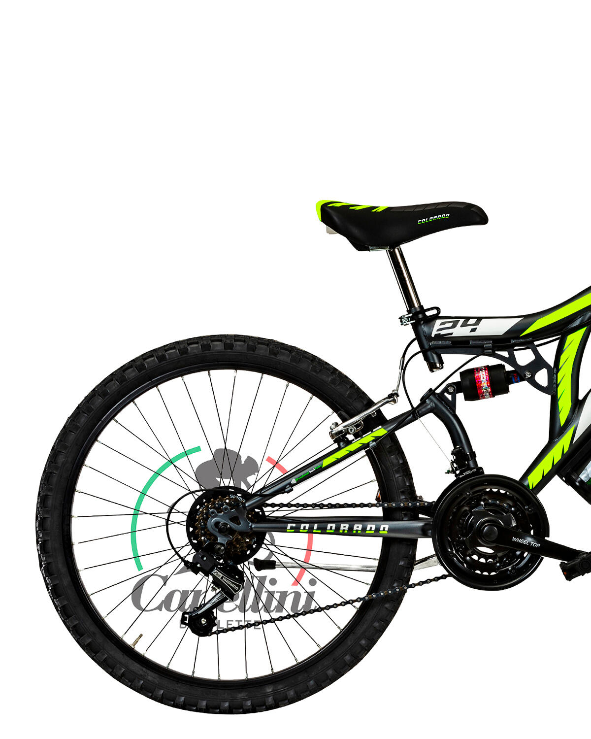 Kinderfiets MTB Canellini COLORADO 24" Volledige Suspensie - Zwart/Geel 3/3