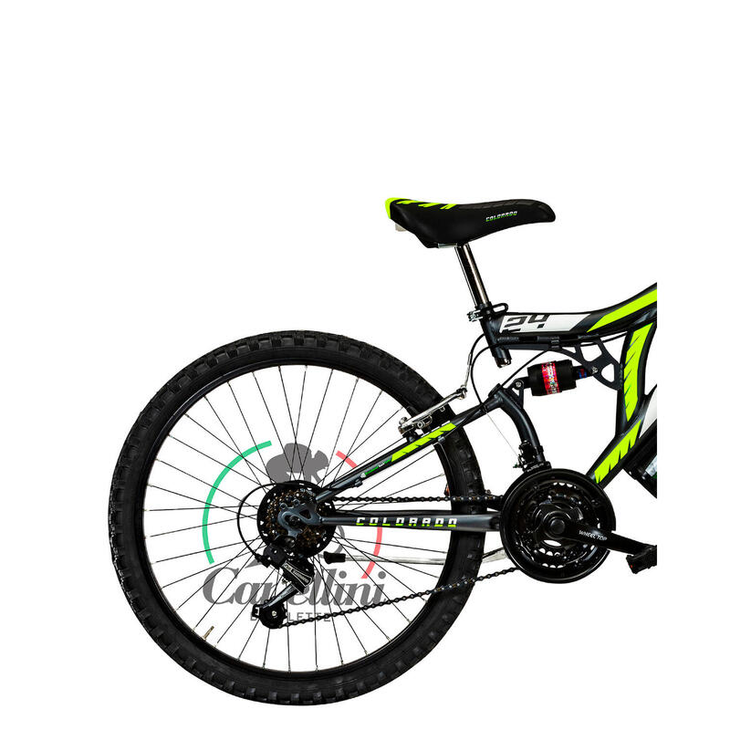 Vélo Enfant VTT Canellini Colorado 24" Full Suspension - Noir/Jaune