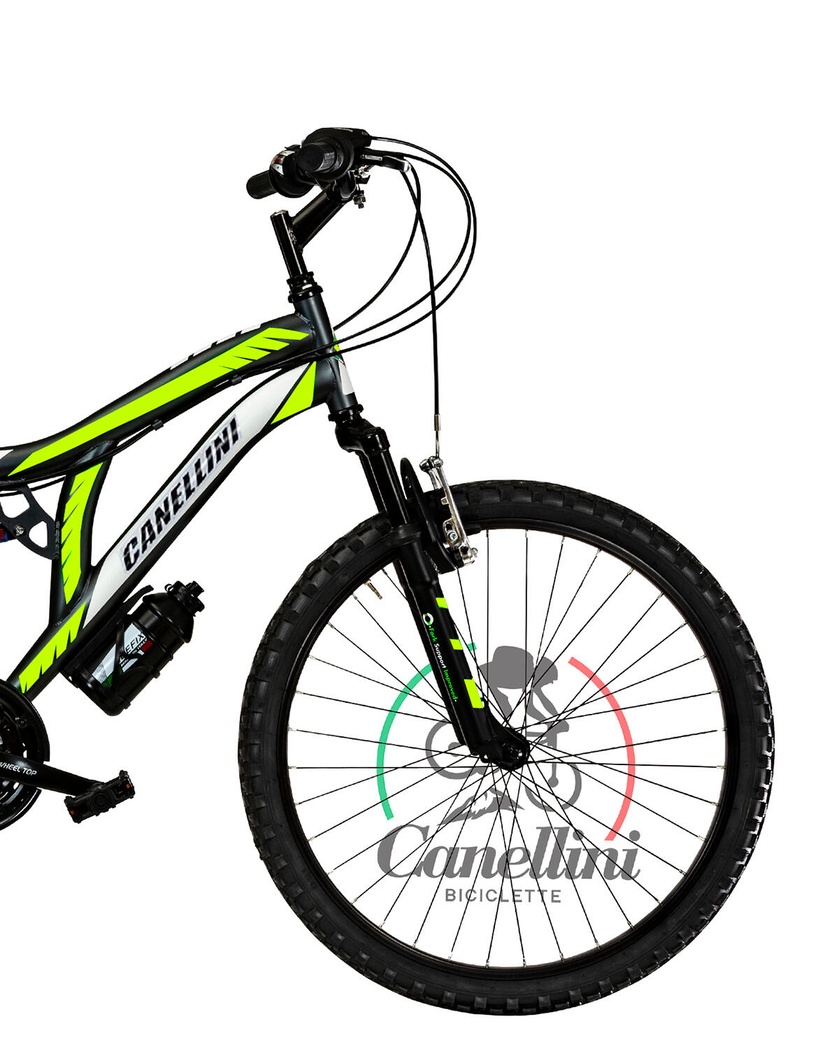 Kinderfiets MTB Canellini COLORADO 24" Volledige Suspensie - Zwart/Geel 2/3